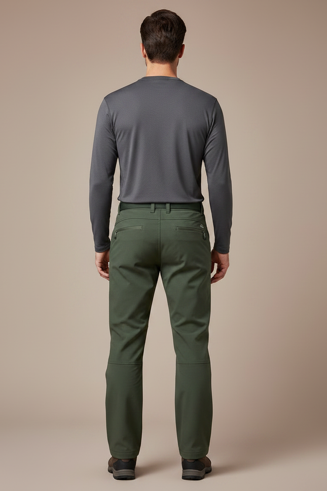 Pantalon Randonnée Vert Militaire Softshell Homme - Polyester - vue 2