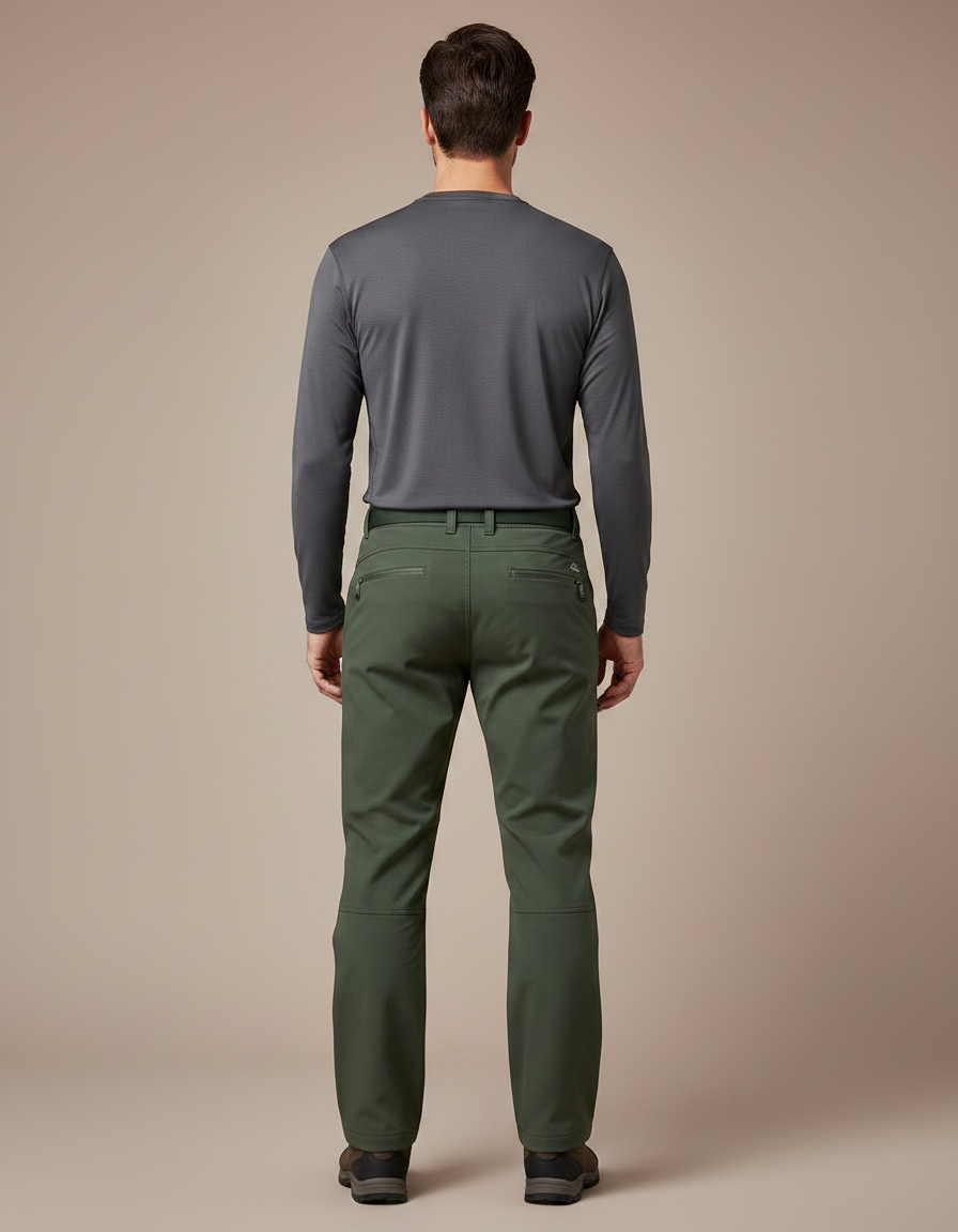 Pantalon Randonnée Vert Militaire Softshell Homme - Polyester - vue 2