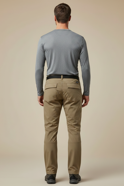 Pantalon Randonnée Zip - Kaki Polyester - vue 2