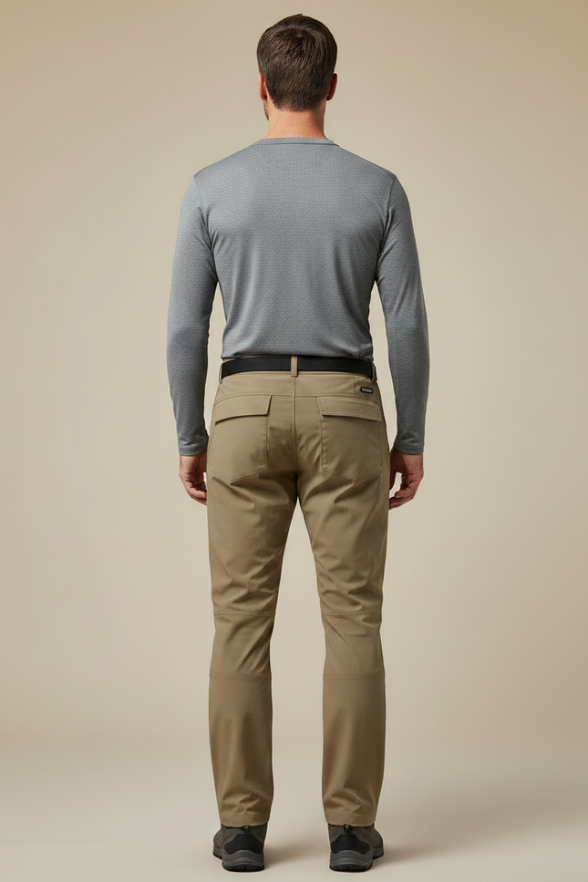 Pantalon Randonnée Zip - Kaki Polyester - vue 2