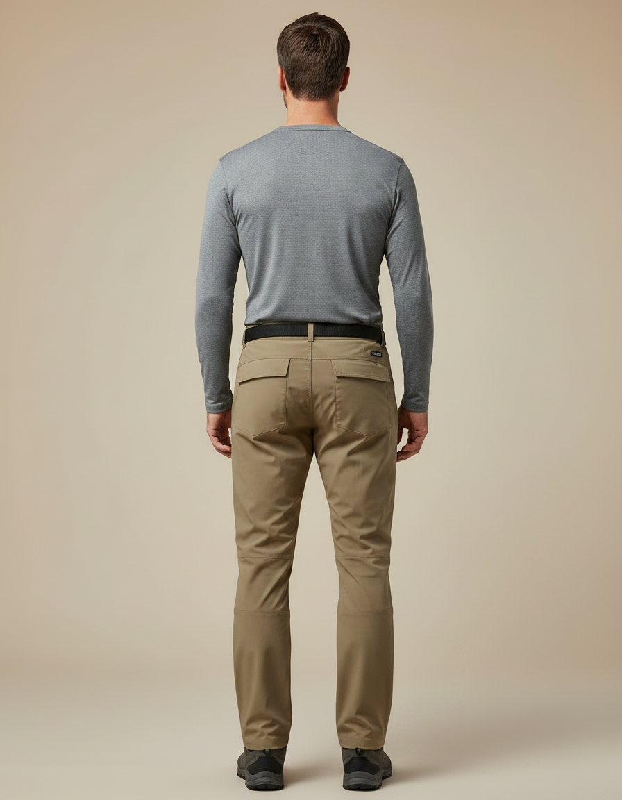 Pantalon Randonnée Zip - Kaki Polyester - vue 2