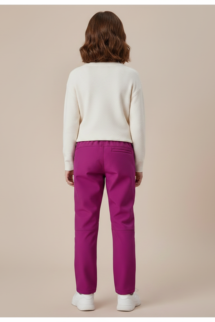 Pantalon Randonnée Violet Enfant Doublé Polaire Coupe Droite - Polyester - vue 2