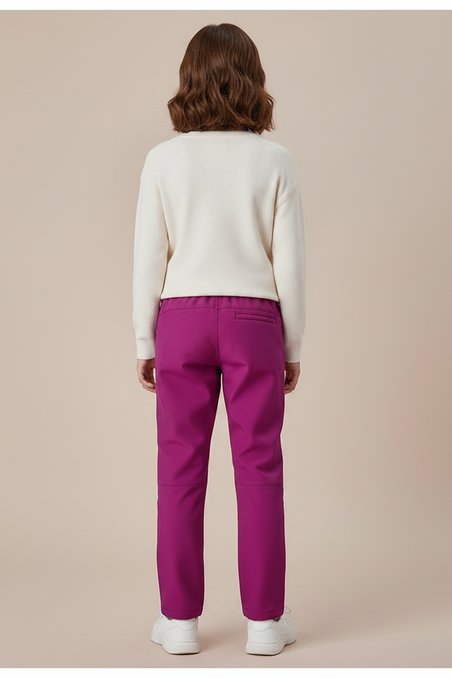 Pantalon Randonnée Violet Enfant Doublé Polaire Coupe Droite - Polyester - vue 2