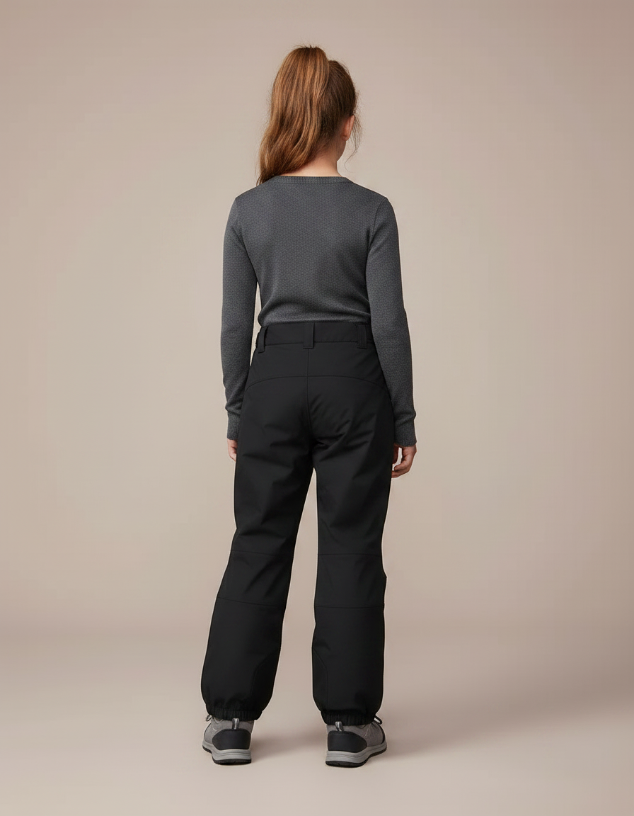 Pantalon Randonnée Noir Imperméable Enfant Hiver - Polyester - vue 2
