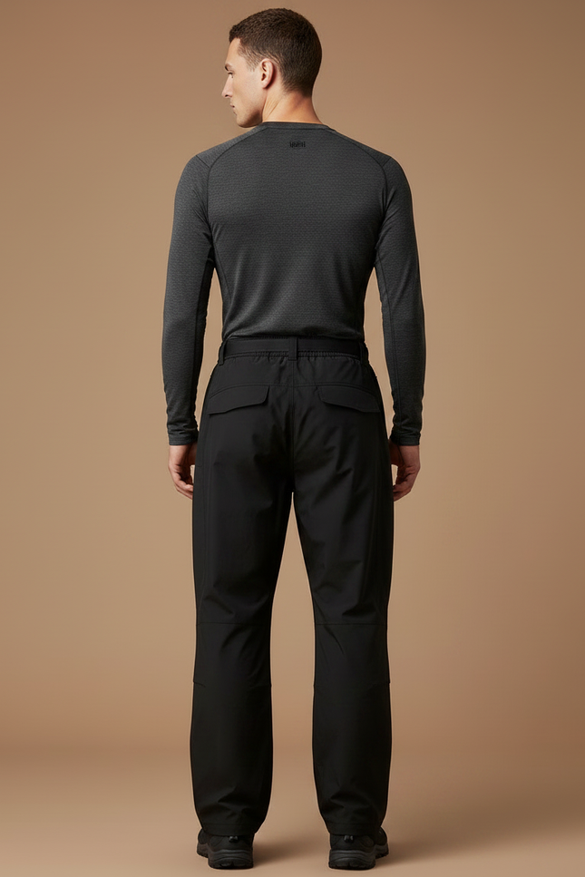 Pantalon Randonnée Noir Ceinturé Ample Homme - Polyester - vue 2