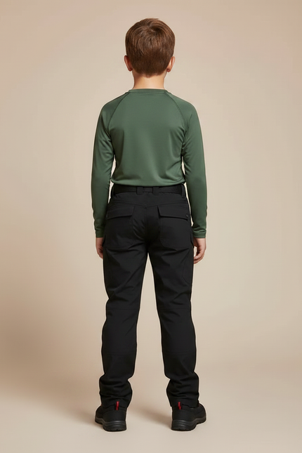Pantalon Randonnée Noir Tactique Cargo Enfant - Polyester - vue 2