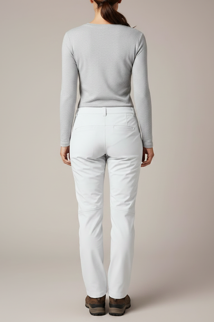 Pantalon Randonnée Femme Gris Clair Doublé Polaire - Polyester - vue 2