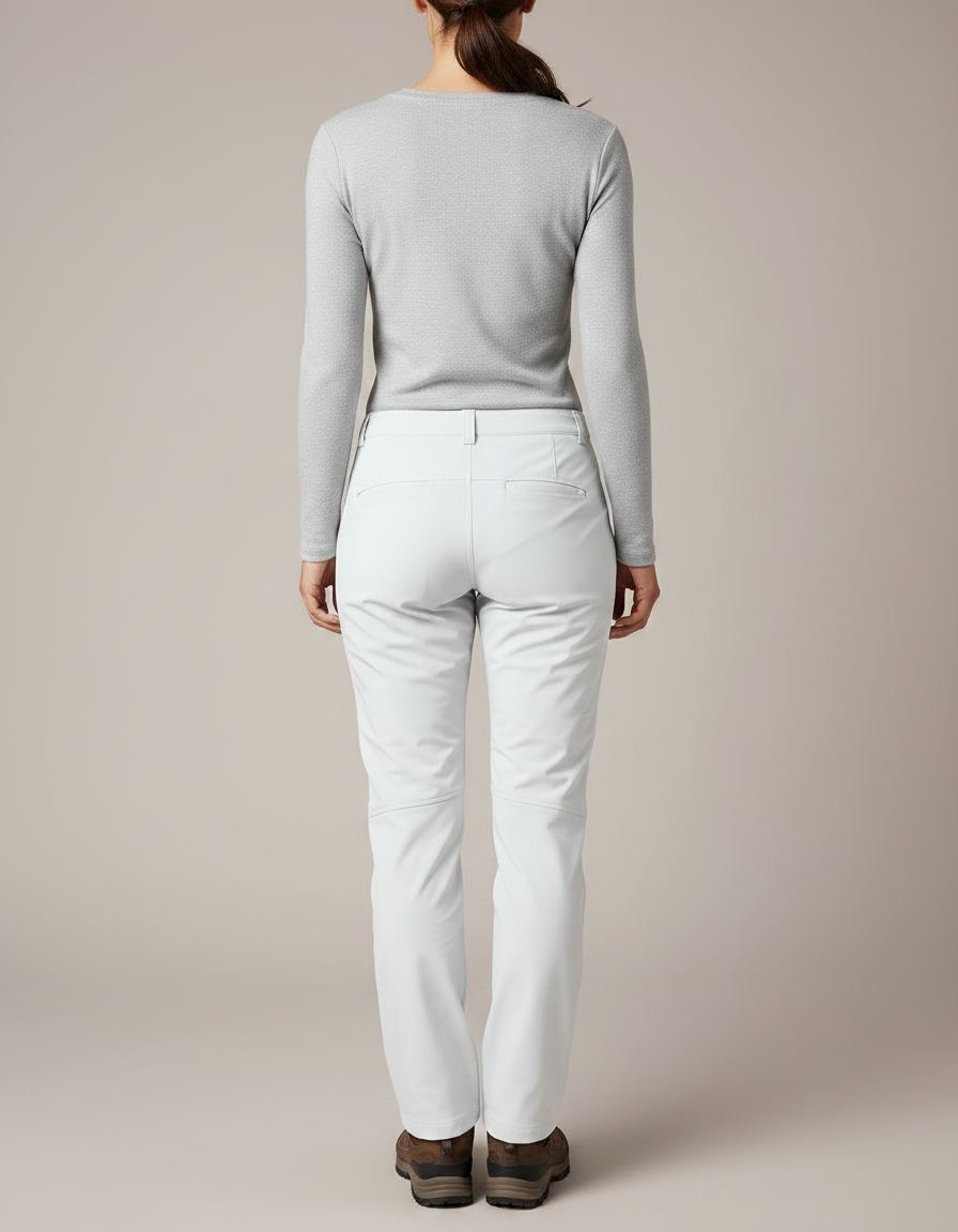 Pantalon Randonnée Femme Gris Clair Doublé Polaire - Polyester - vue 2