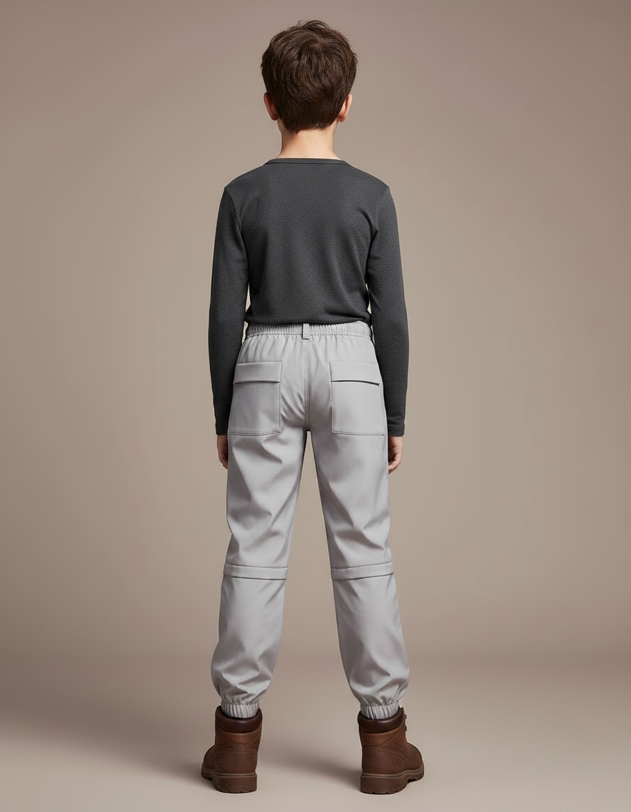 Pantalon Randonnée Gris Enfant Cargo Confortable Élastiqué - Polyester - vue 2