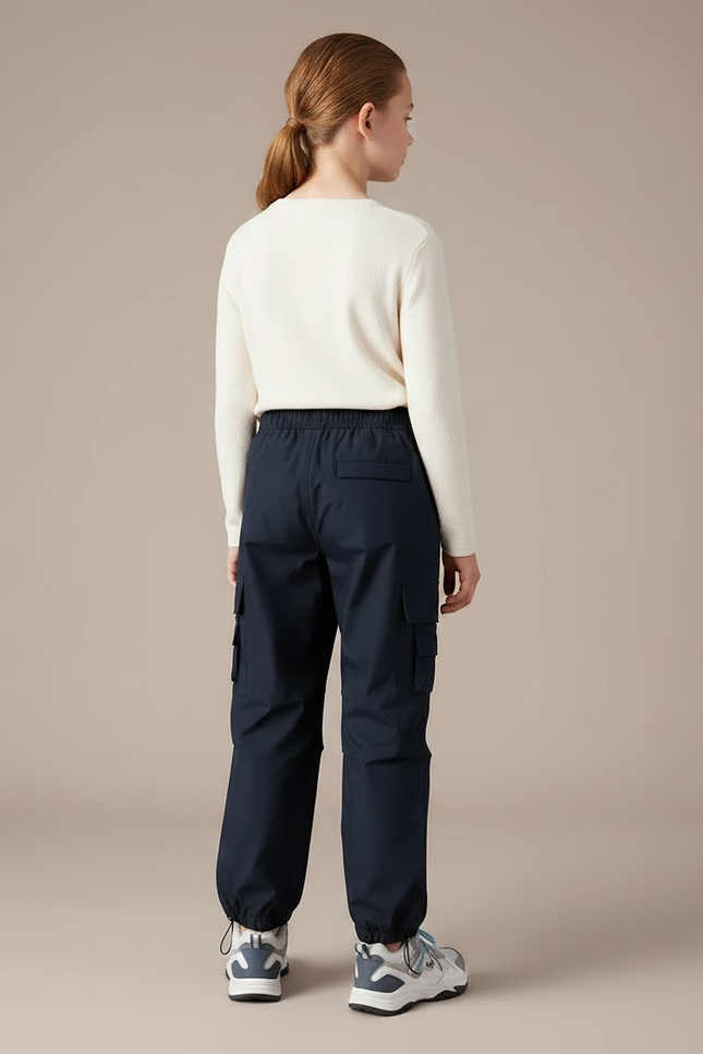 Pantalon Randonnée Marine Cargo Ample Fille - Polyester - vue 2