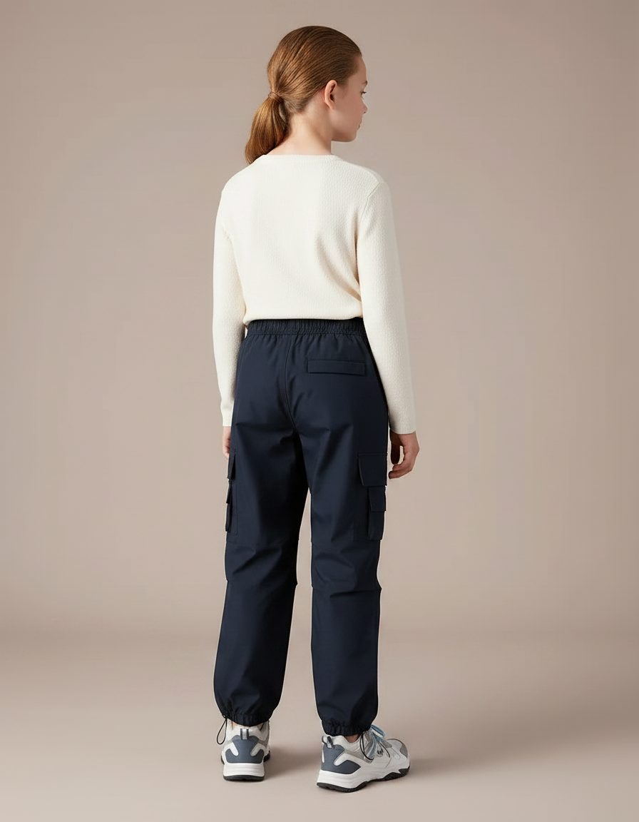 Pantalon Randonnée Marine Cargo Ample Fille - Polyester - vue 2