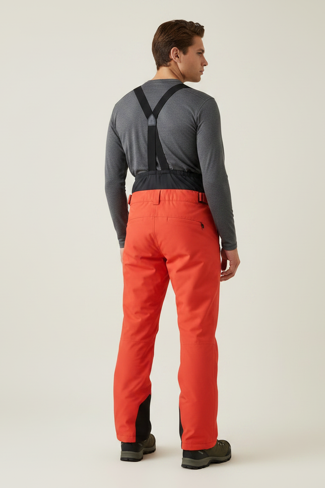 Pantalon Randonnée Orange Bretelles Imperméable Homme - Polyester - vue 2
