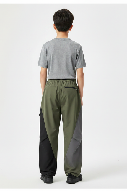 Pantalon Randonnée Kaki Ample Bicolore Sport Enfant - Polyester - vue 2