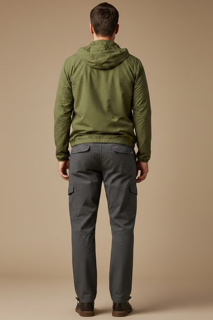 Pantalon Randonnée Gris Cargo Ample Cordon Homme - Gabardine - vue 2