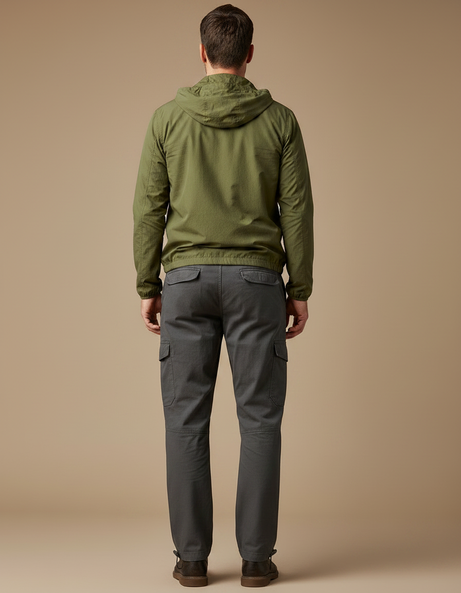 Pantalon Randonnée Gris Cargo Ample Cordon Homme - Gabardine - vue 2