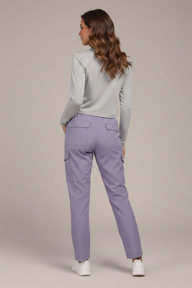 Pantalon Randonnée Violet Cargo Femme Léger - Polyester - vue 2