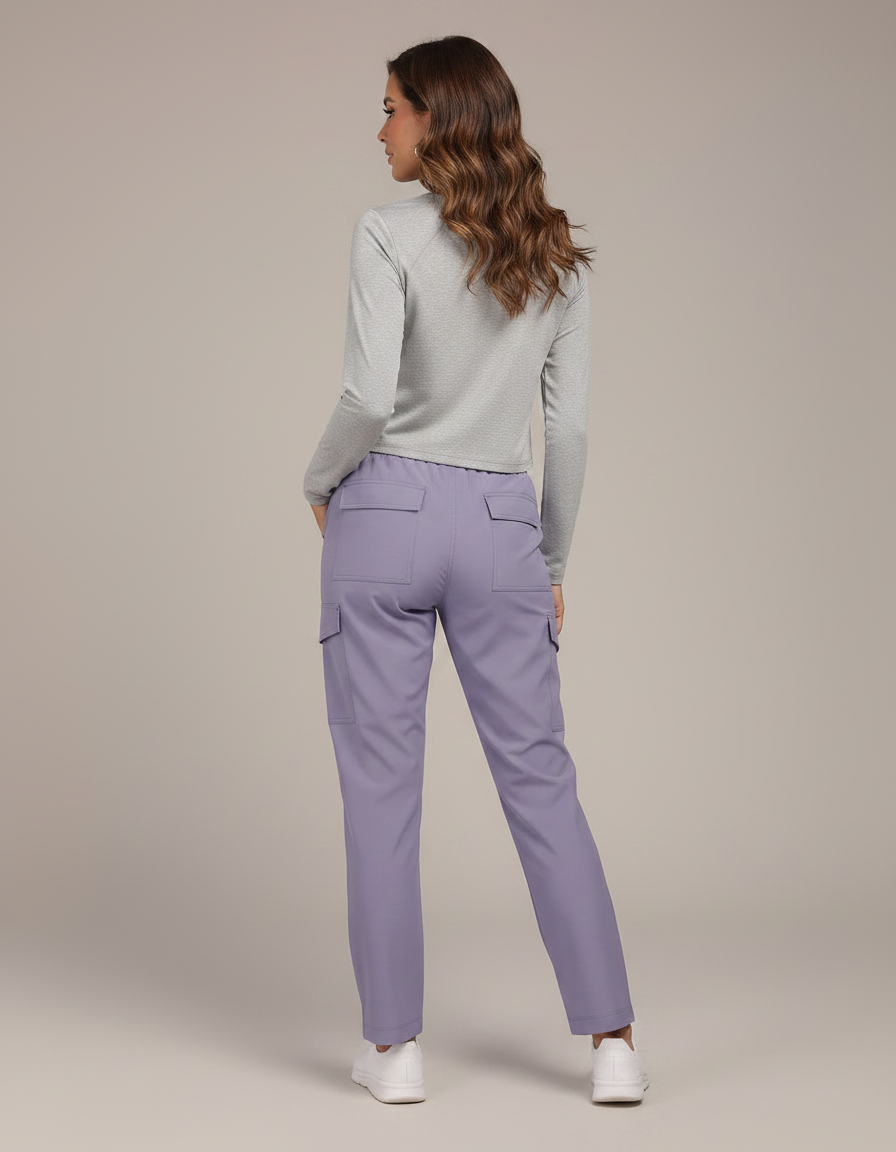 Pantalon Randonnée Violet Cargo Femme Léger - Polyester - vue 2