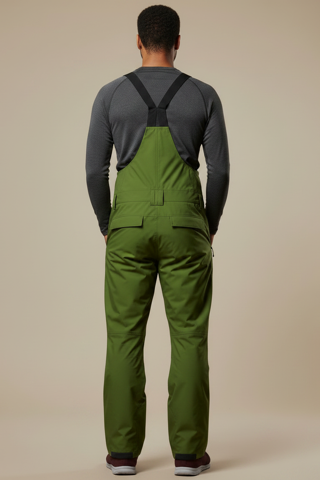 Pantalon Randonnée Vert Bretelles Imperméable Hiver Homme - Polyester - vue 2