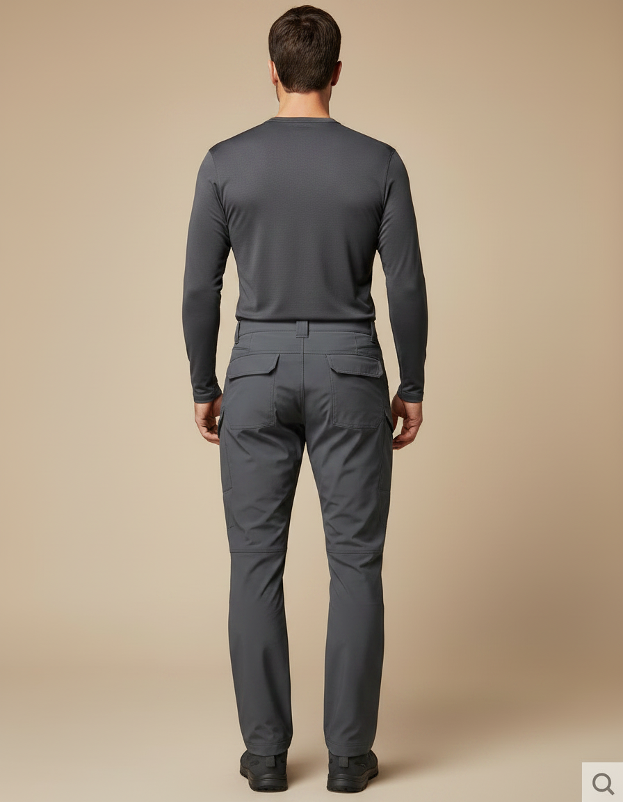 Pantalon Randonnée Gris Cargo Tactique Homme Ajusté - Polyester - vue 2