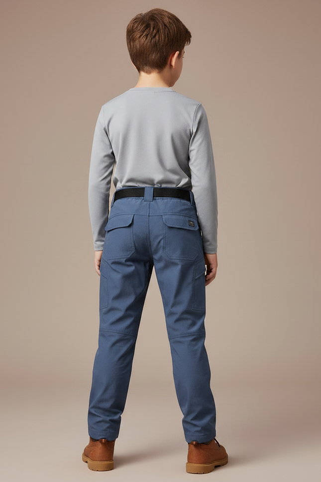 Pantalon Randonnée Bleu Cargo Multipoches Enfant - Polyester - vue 2