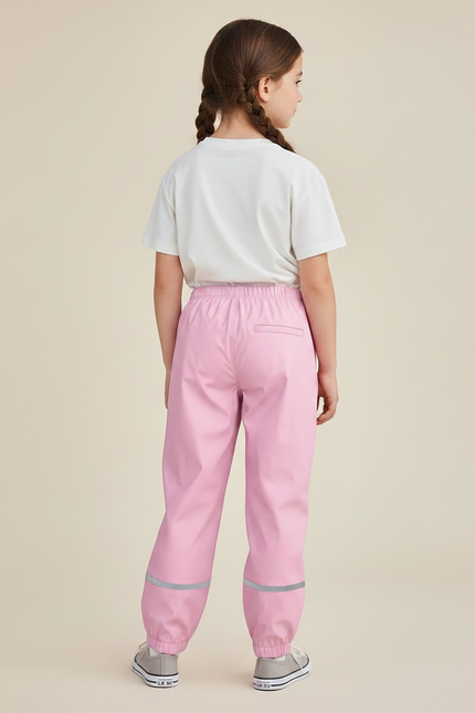 Pantalon Randonnée Rose Enfant Imperméable Réfléchissant Respirant - Polyester - vue 2