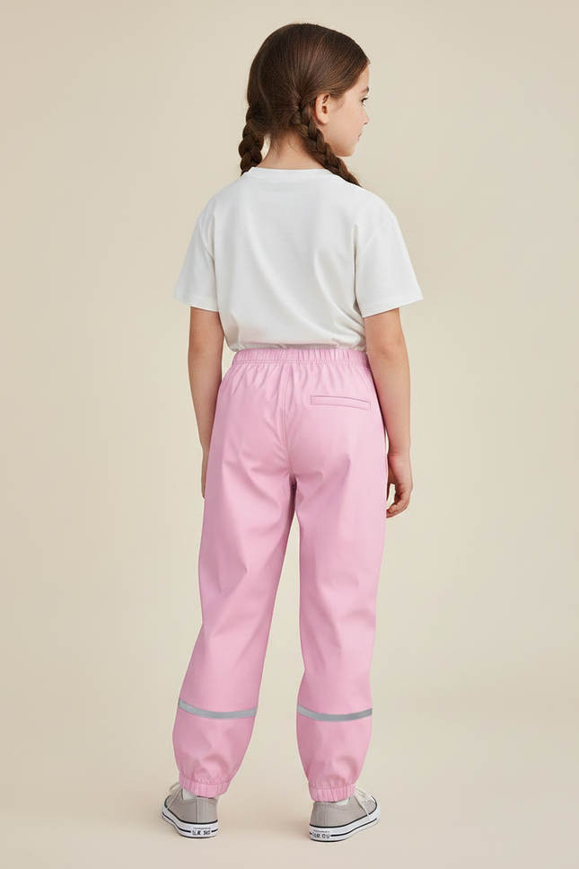 Pantalon Randonnée Rose Enfant Imperméable Réfléchissant Respirant - Polyester - vue 2