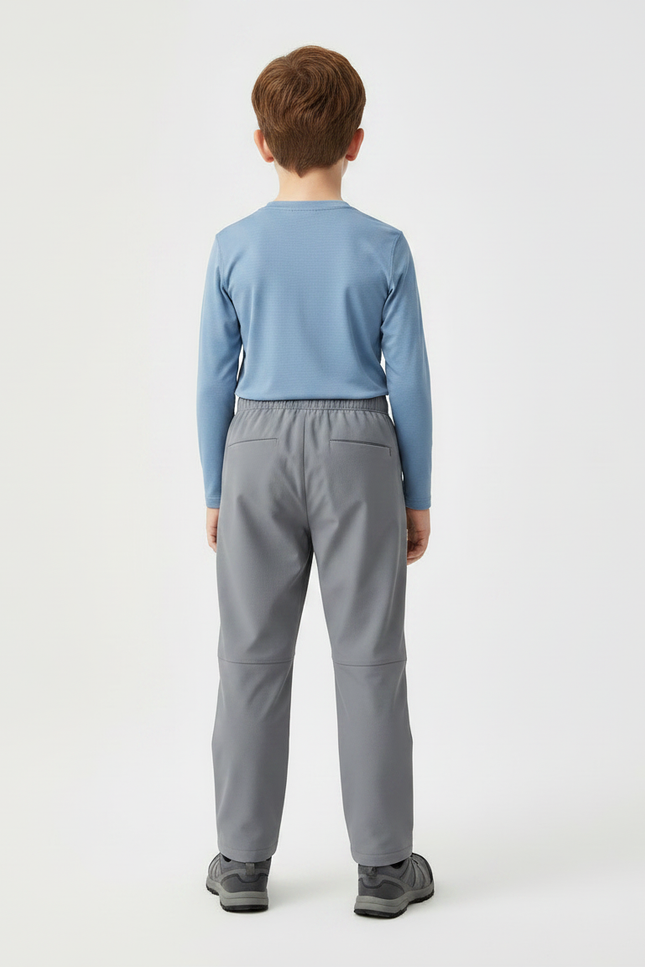 Pantalon Randonnée Enfant Gris Élastique Imperméable Doublé - Polyester - vue 2