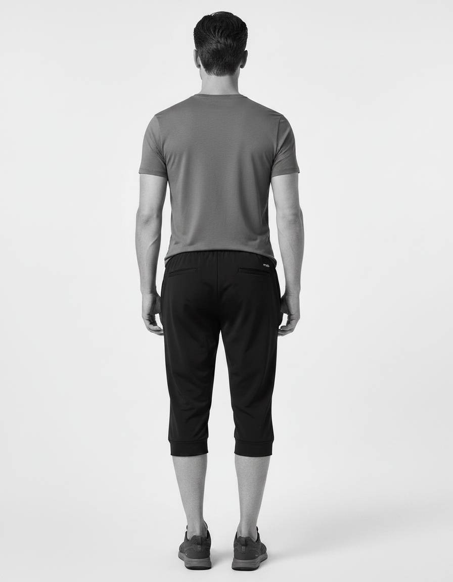 Pantalon Randonnée Noir Capri Sport Léger Séchage Rapide - Polyester - vue 2