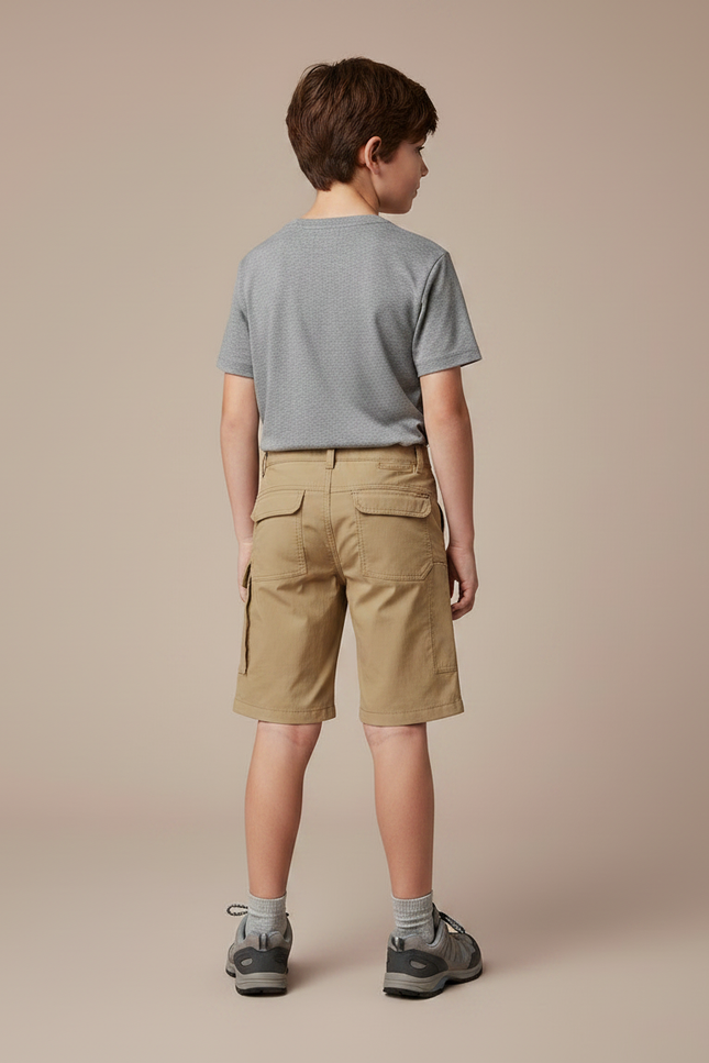 Pantalon Randonnée Garçon Kaki Cargo Léger - Polyester - vue 2