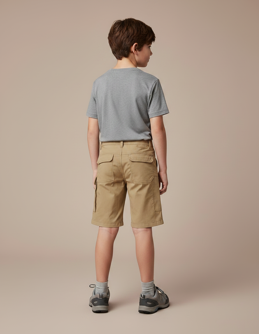 Pantalon Randonnée Garçon Kaki Cargo Léger - Polyester - vue 2