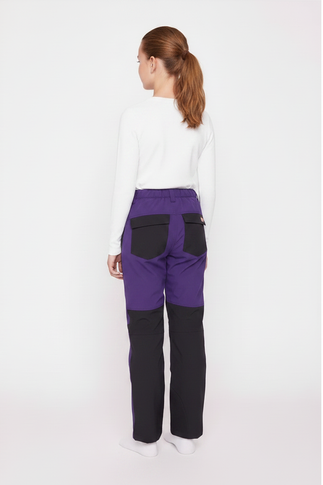 Pantalon Randonnée Violet Enfant Softshell Chaud - Polyester - vue 2