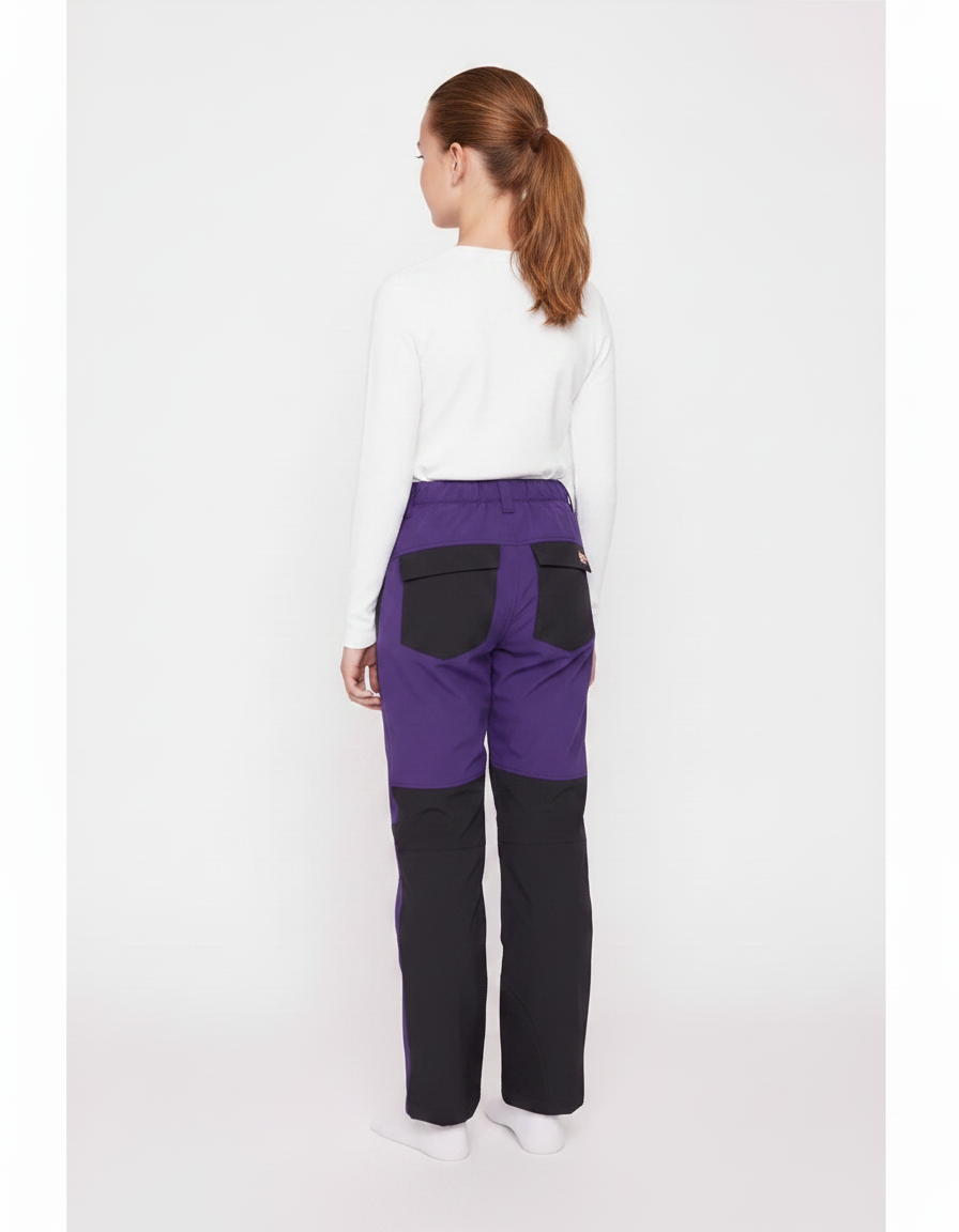 Pantalon Randonnée Violet Enfant Softshell Chaud - Polyester - vue 2