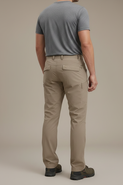 Pantalon Randonnée Beige Cargo Léger Homme Séchage Rapide - Polyester - vue 2