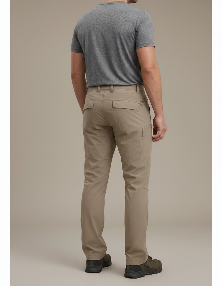 Pantalon Randonnée Beige Cargo Léger Homme Séchage Rapide - Polyester - vue 2