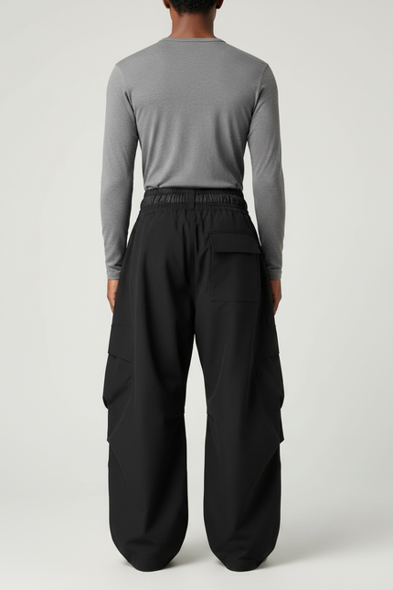 Pantalon Randonnée Noir Ample Cargo Homme - Polyester - vue 2