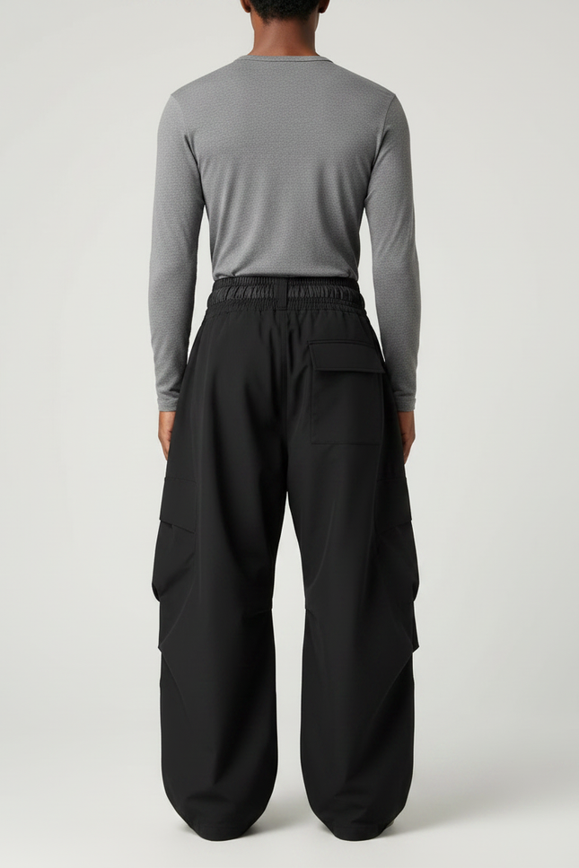 Pantalon Randonnée Noir Ample Cargo Homme - Polyester - vue 2