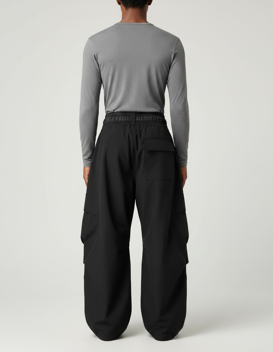 Pantalon Randonnée Noir Ample Cargo Homme - Polyester - vue 2