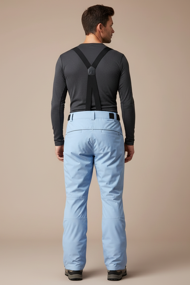 Pantalon Randonnée Bleu Ciel Bretelles Imperméable Homme - Polyester - vue 2
