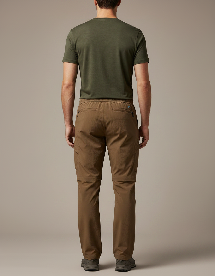 Pantalon Short De Randonnée - Kaki Polyester - vue 2