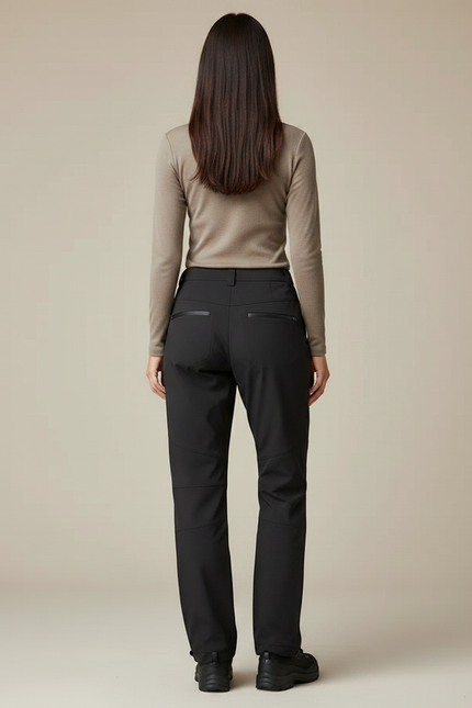 Pantalon Randonnée Noir Cargo Femme Coupe Droite - Polyester - vue 2