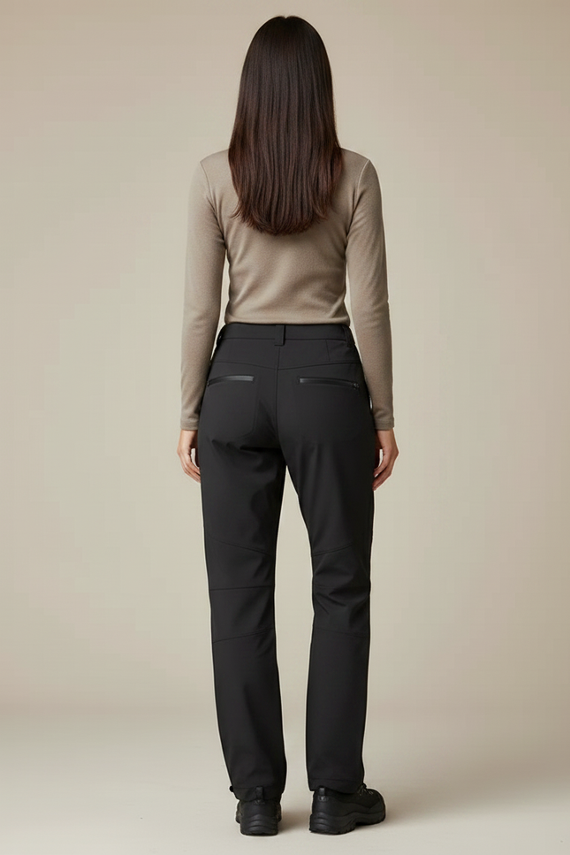 Pantalon Randonnée Noir Cargo Femme Coupe Droite - Polyester - vue 2