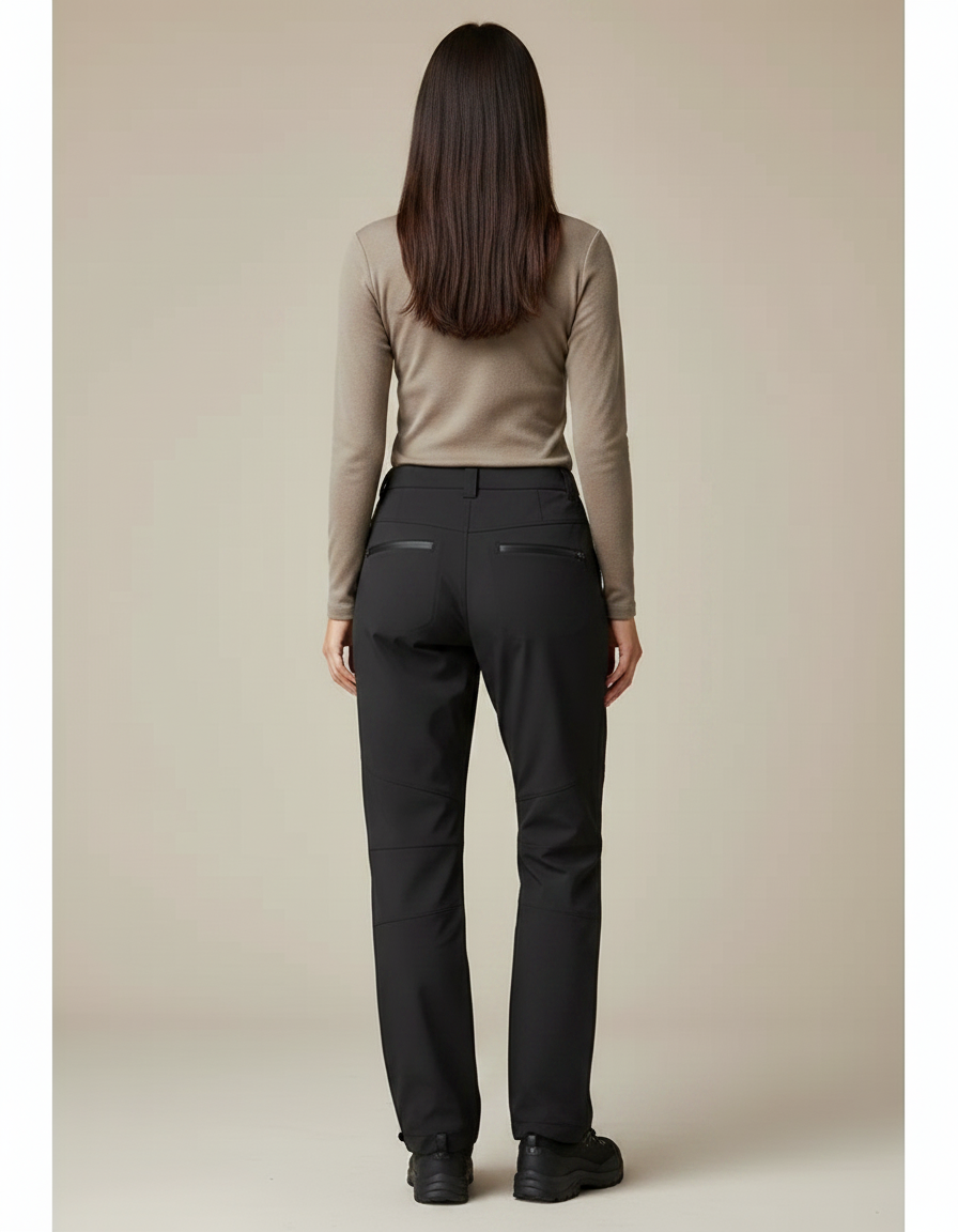 Pantalon Randonnée Noir Cargo Femme Coupe Droite - Polyester - vue 2