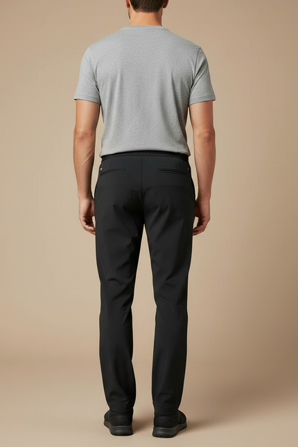 Pantalon Randonnée Homme Noir Fluide Léger Cordon - Polyester - vue 2