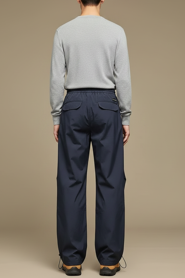 Pantalon Randonnée Bleu Marine Ample Coupe-Vent Imperméable - Polyester - vue 2