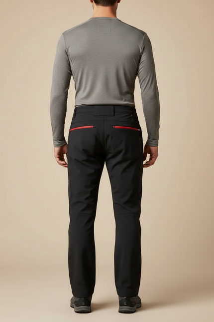 Pantalon Randonnée Noir Imperméable Softshell Homme - Polyester - vue 2