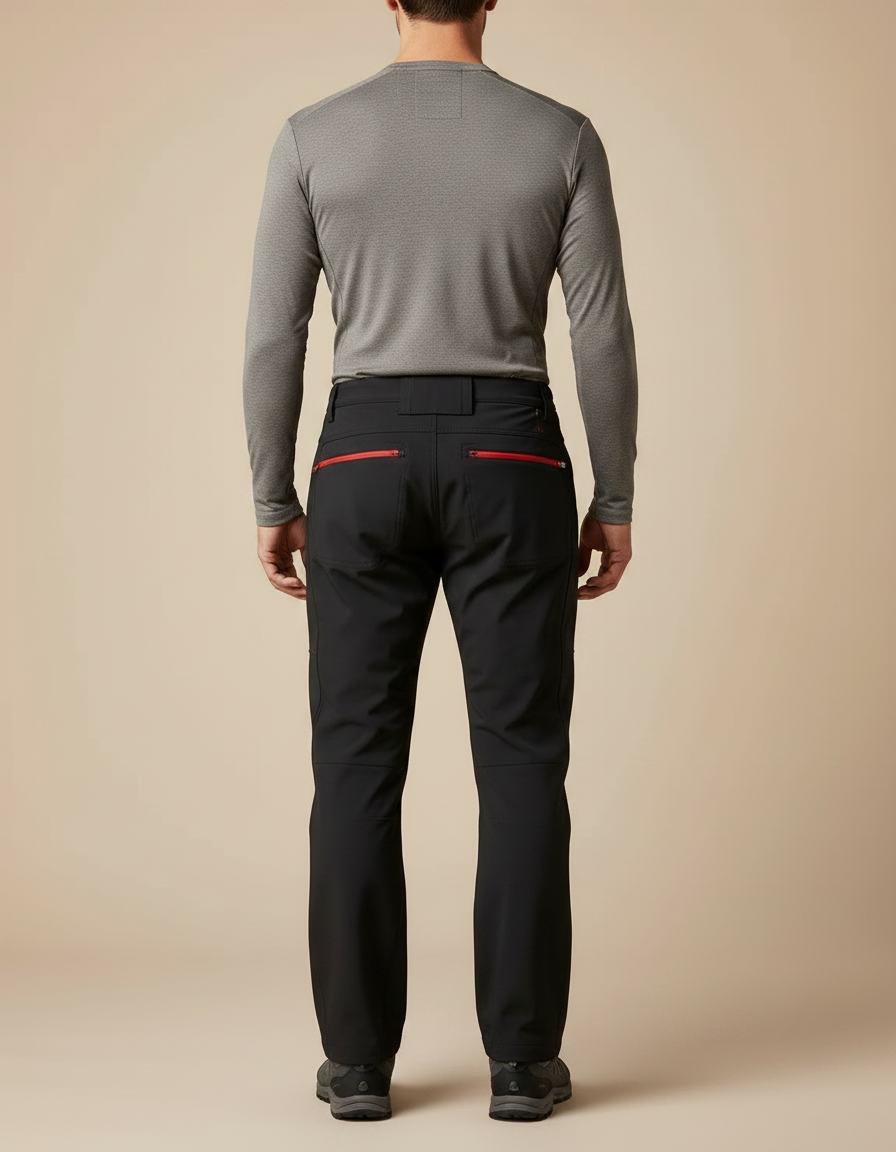 Pantalon Randonnée Noir Imperméable Softshell Homme - Polyester - vue 2
