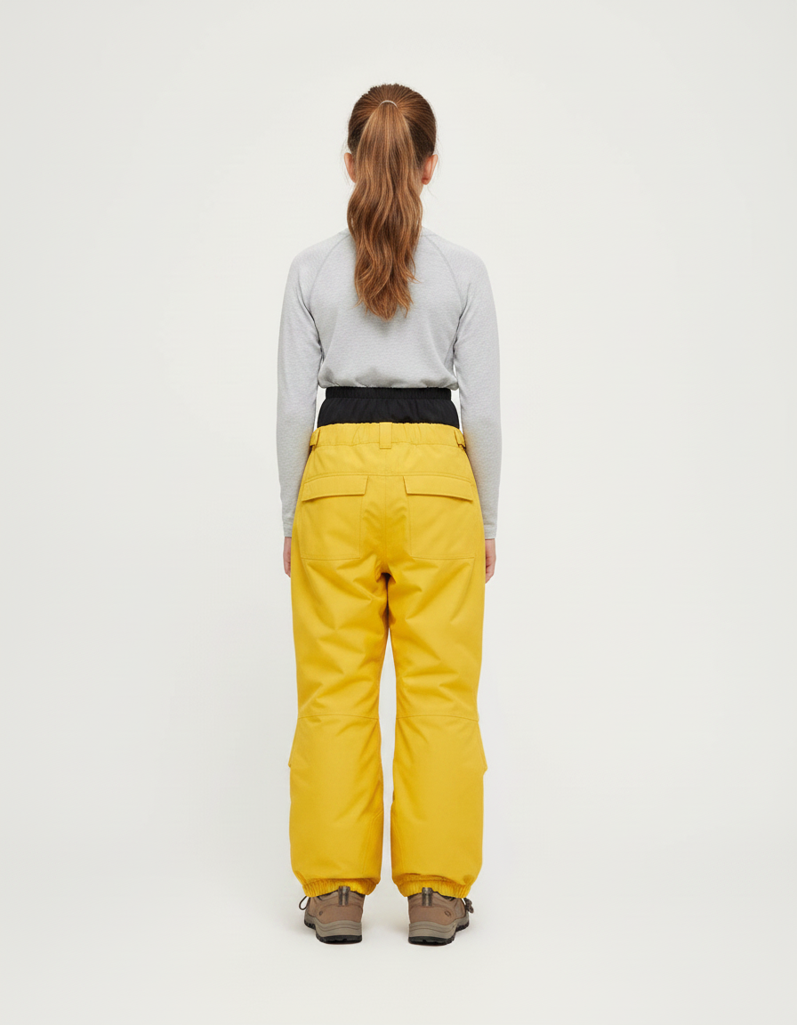 Pantalon Randonnée Jaune Ample Imperméable Enfant - Polyester - vue 2