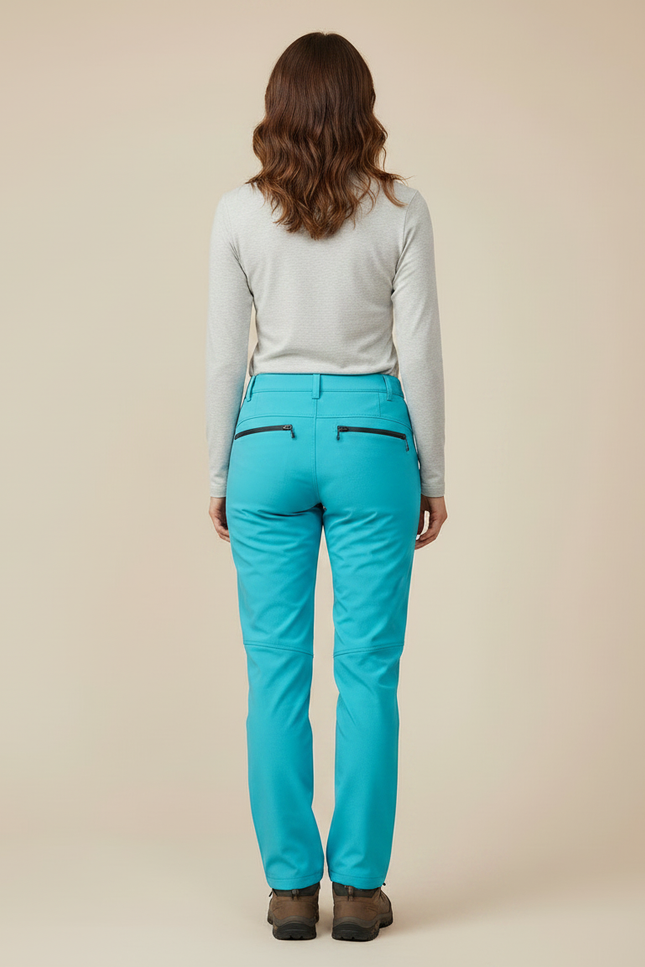 Pantalon Randonnée Turquoise Coupe Droite Femme Sport - Bleu Polyester - vue 2