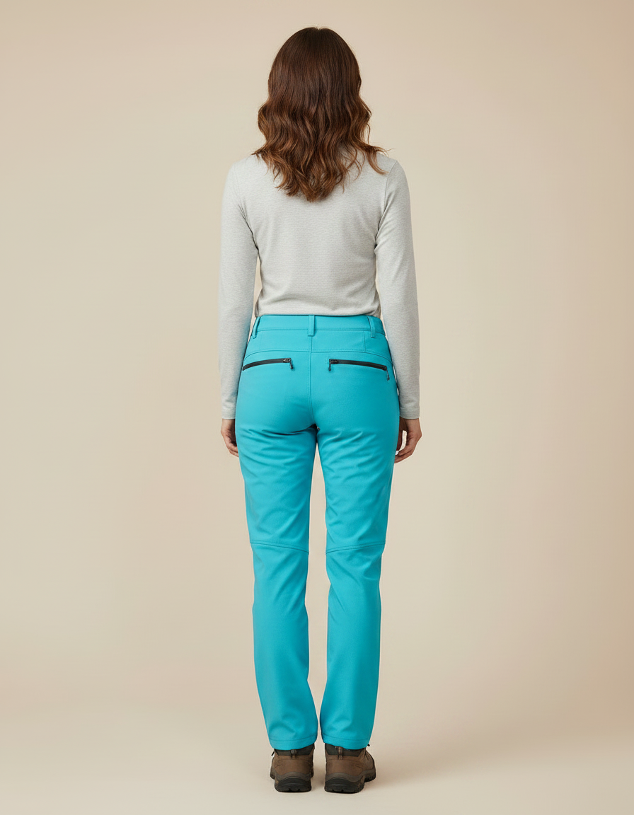 Pantalon Randonnée Turquoise Coupe Droite Femme Sport - Bleu Polyester - vue 2