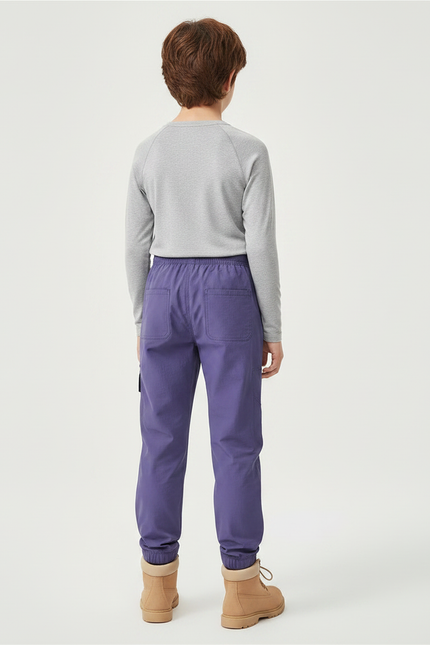 Pantalon Randonnée Enfant Violet Léger Cargo Élastiqué - Polyester - vue 2
